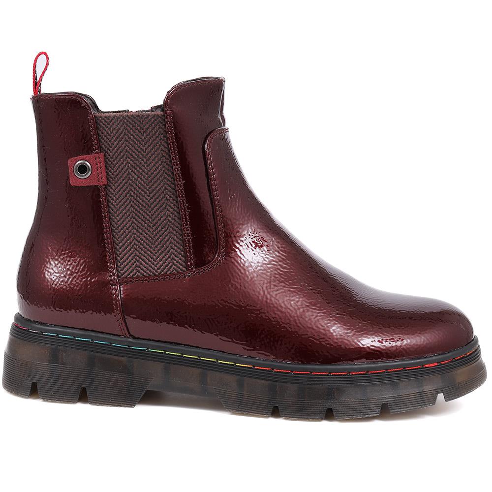 Casual Chelsea Boots - WOIL38009 / 324 131 - Burgundy Patent - Image 2