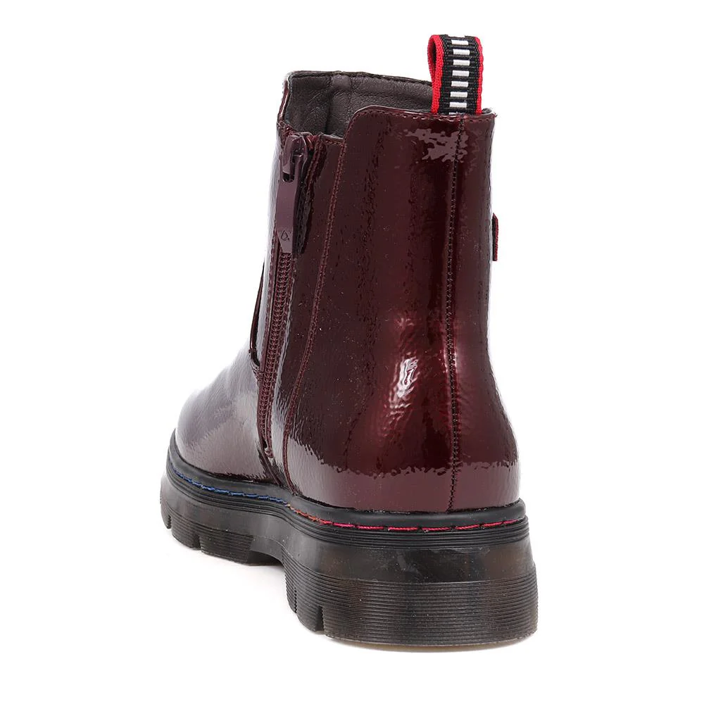 Casual Chelsea Boots - WOIL38009 / 324 131 - Burgundy Patent - Image 3