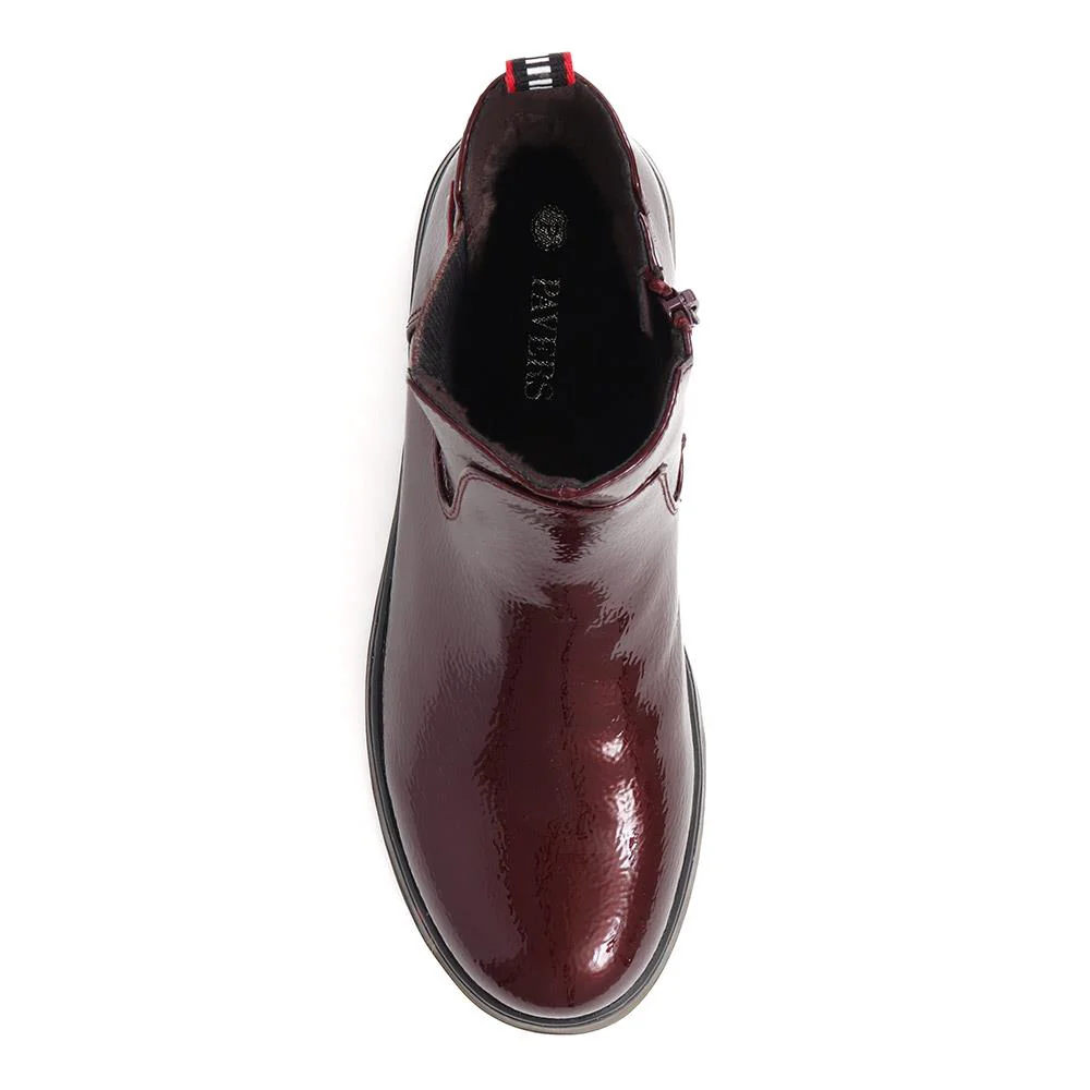 Casual Chelsea Boots - WOIL38009 / 324 131 - Burgundy Patent - Image 4