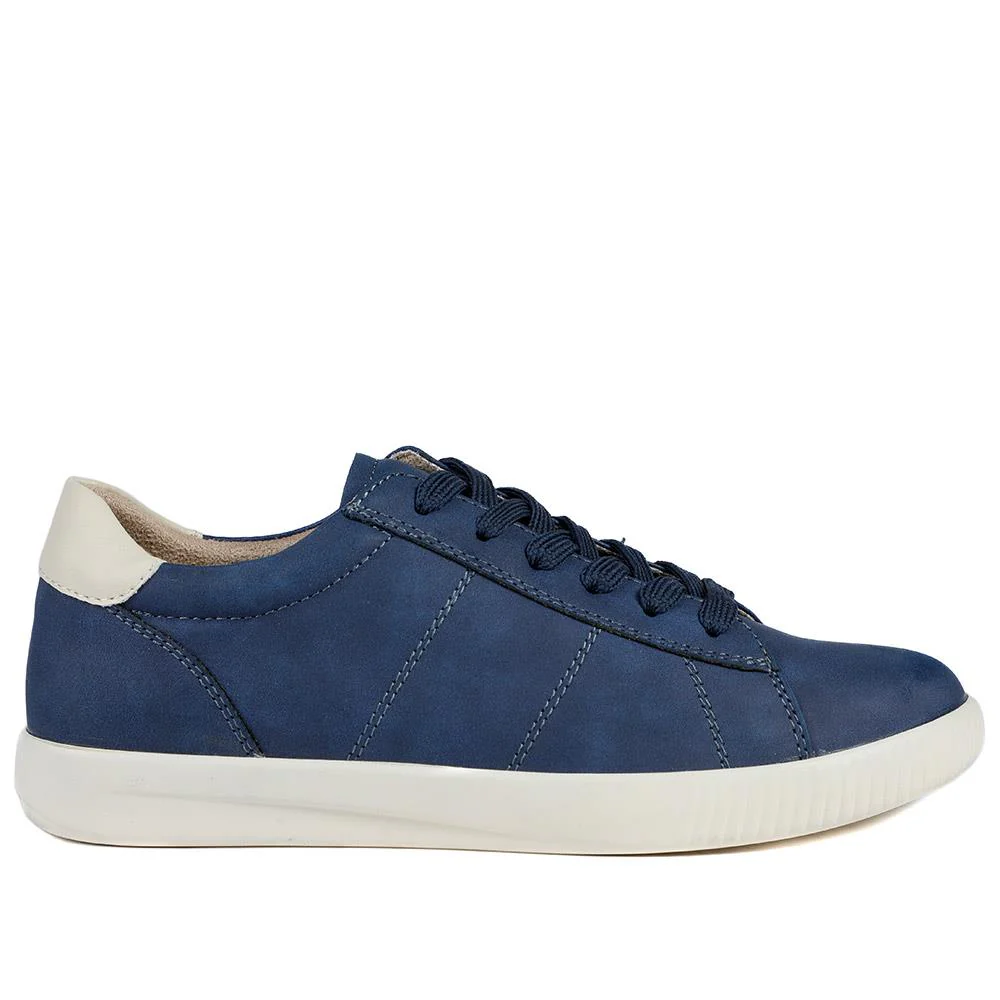 Casual Lace Up Platform Trainers - WBINS43017 / 329 059 - Navy - Image 3