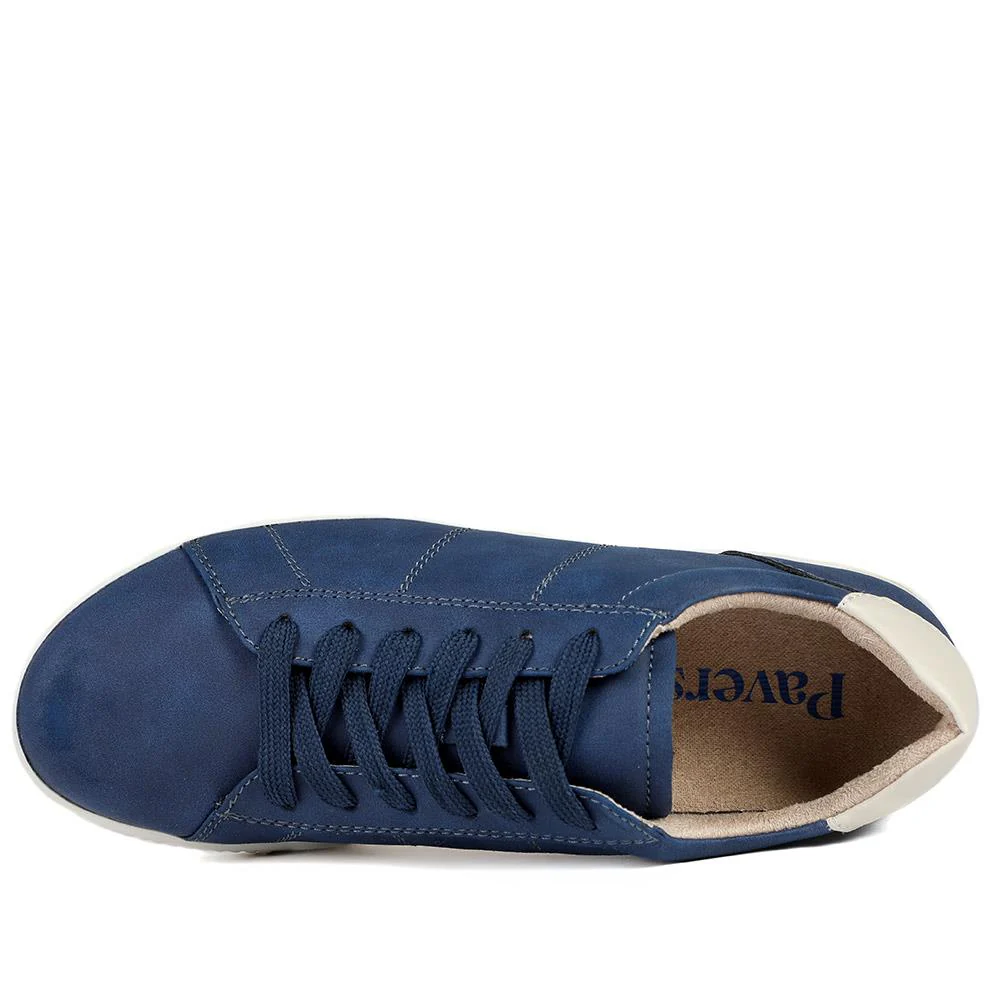 Casual Lace Up Platform Trainers - WBINS43017 / 329 059 - Navy - Image 5