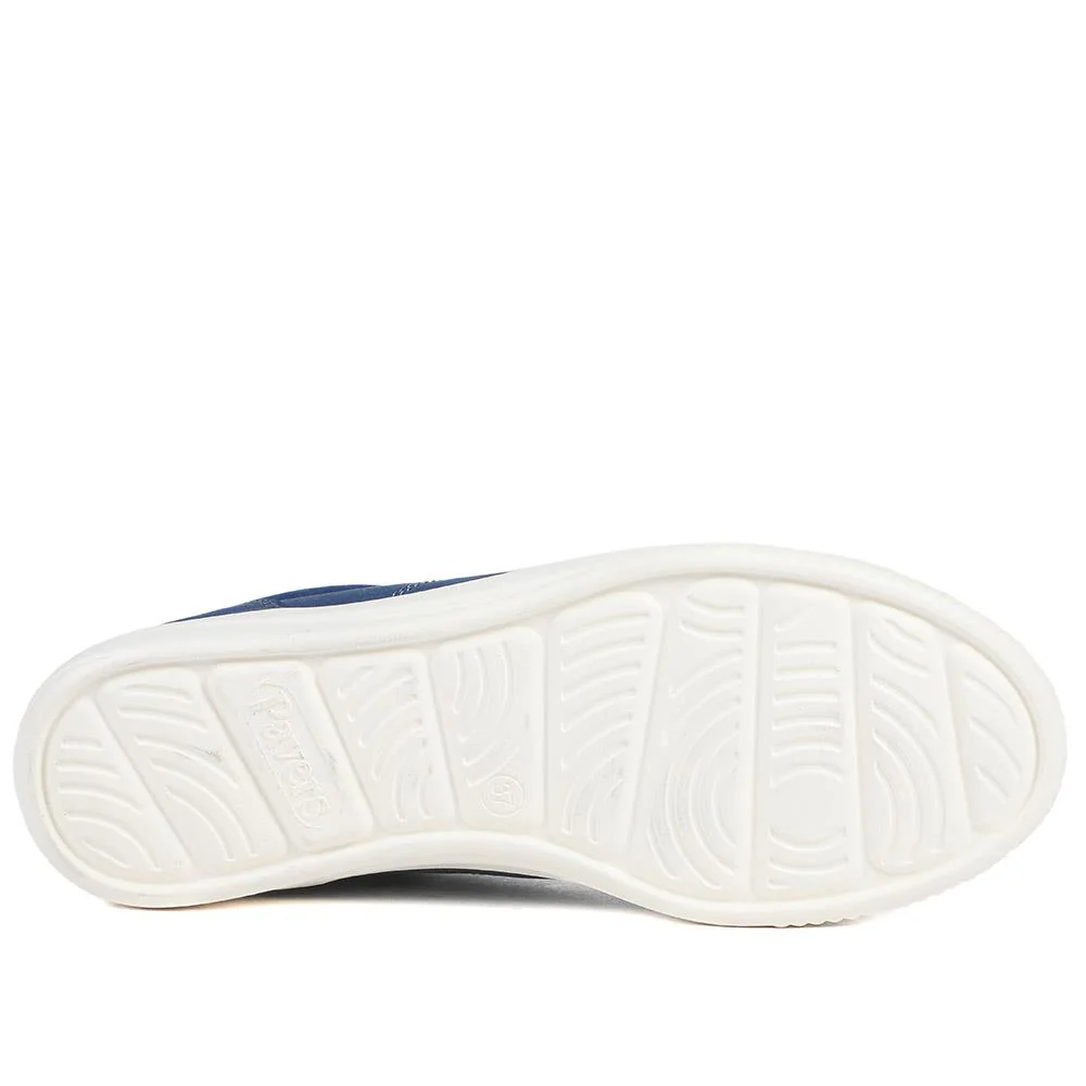 Casual Lace Up Platform Trainers - WBINS43017 / 329 059 - Navy - Image 6