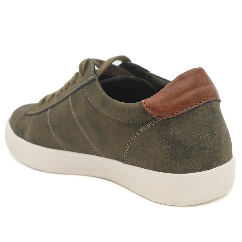 Casual Lace Up Platform Trainers - WBINS43017 / 329 059 - Olive - Image 4