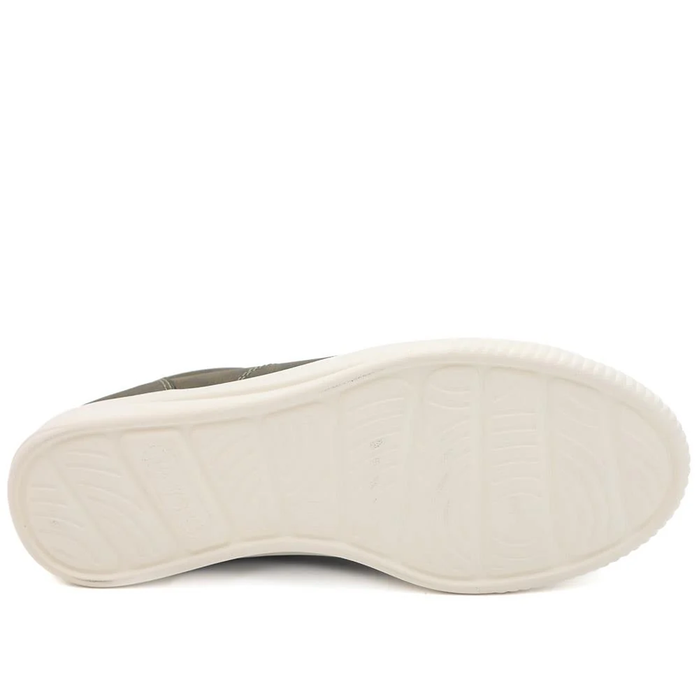 Casual Lace Up Platform Trainers - WBINS43017 / 329 059 - Olive - Image 6