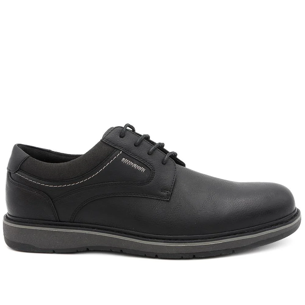 Casual Lace Up Shoes - XINGH44012 / 330 033 - Black - Image 3