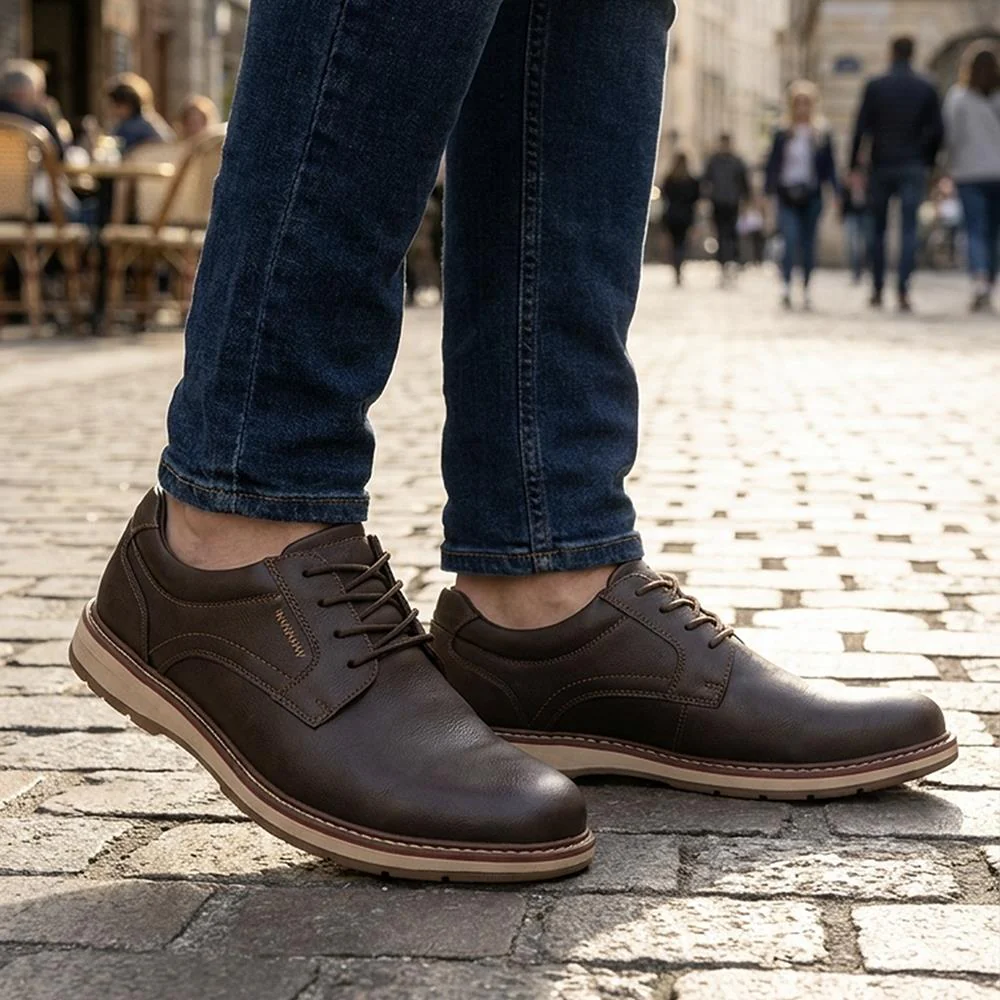 Casual Lace Up Shoes - XINGH44012 / 330 033 - Brown - Image 2