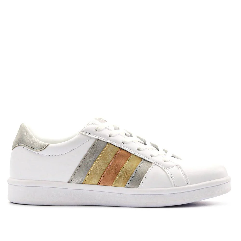 Casual Lace-Up Trainers - VSHI41000 / 326 853 - White Metallic - Image 2