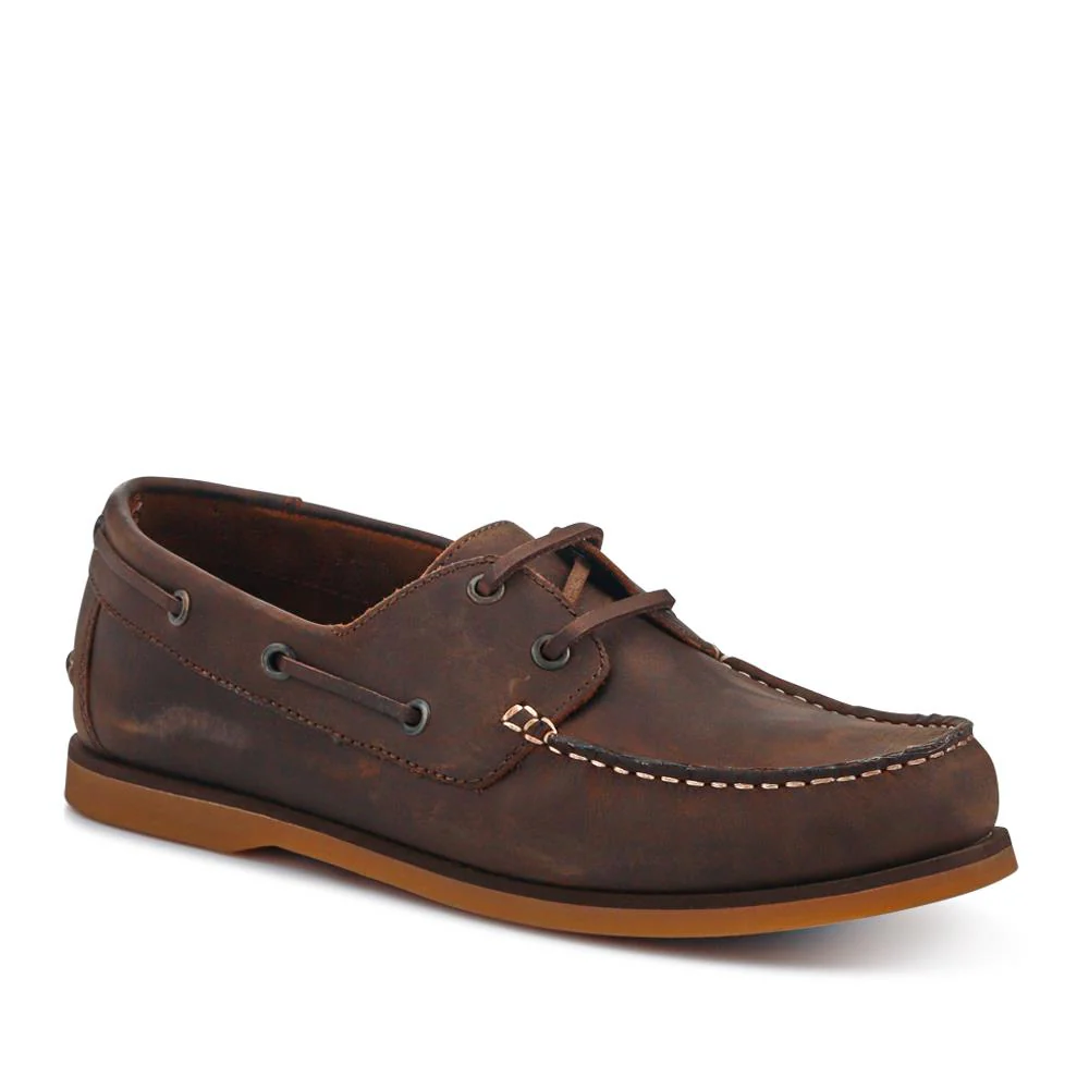 Casual Leather Boat Shoes - SHAFI41003 / 327 098
