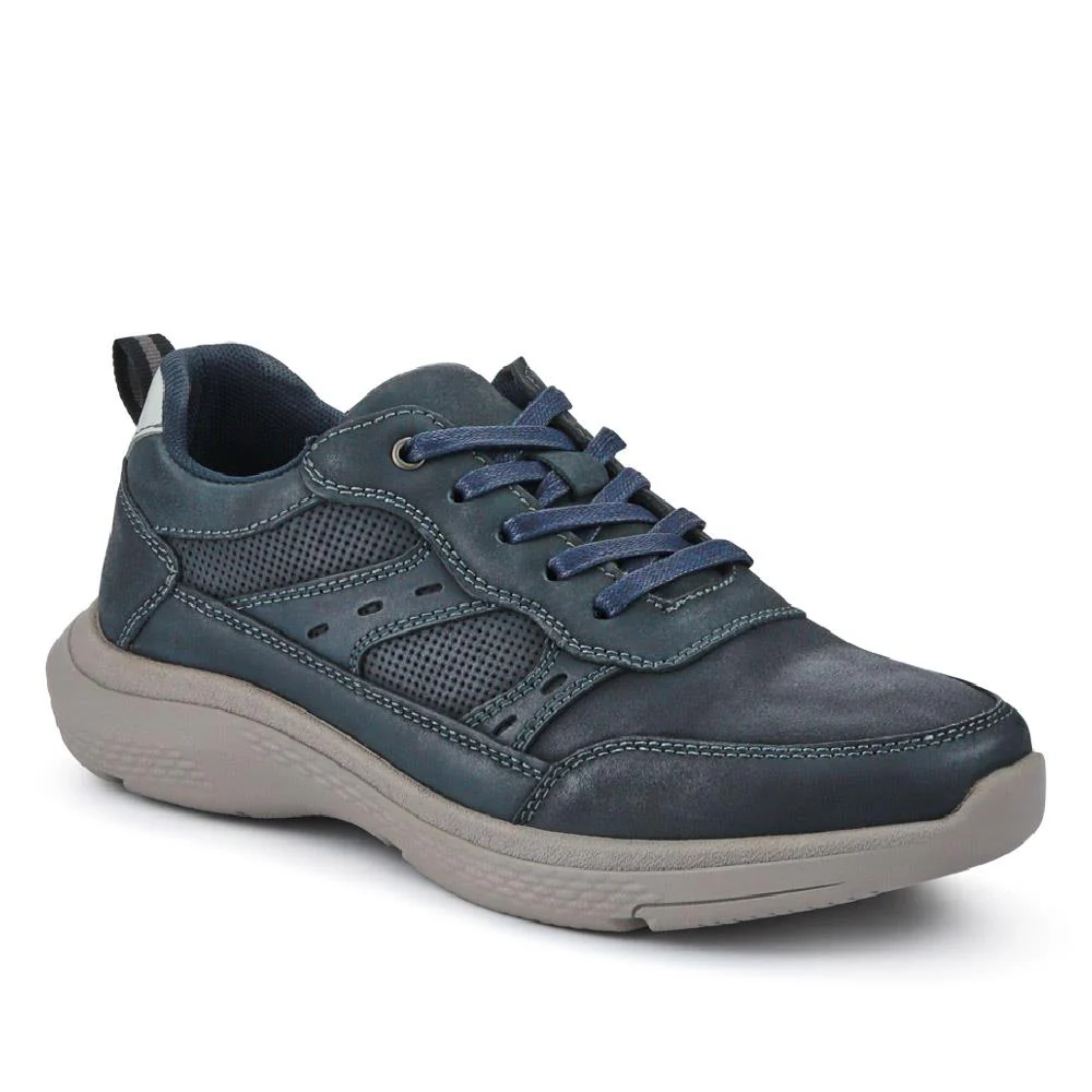 Casual Leather Lace-Up Shoes - AATRA41010 / 326 950 - Navy