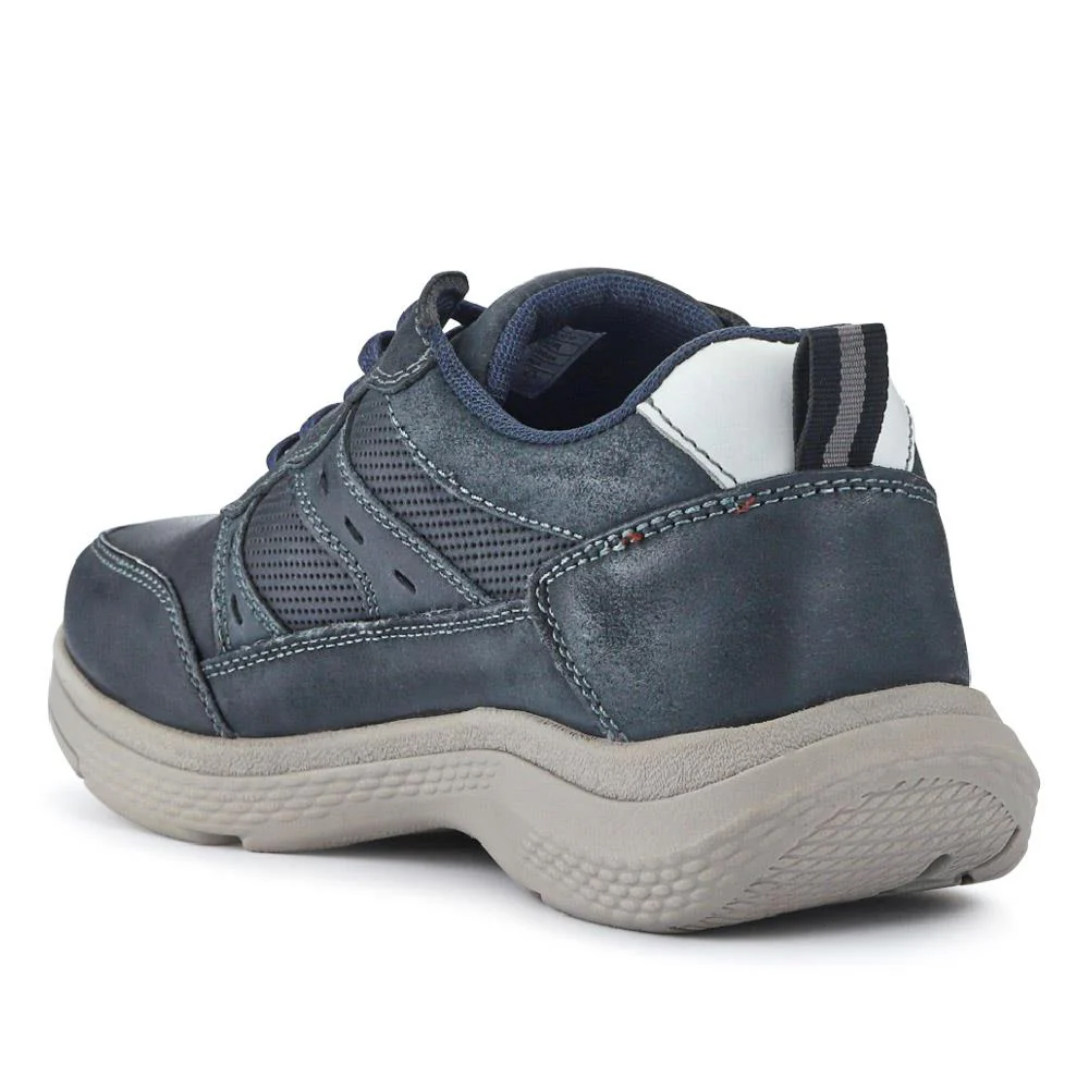 Casual Leather Lace-Up Shoes - AATRA41010 / 326 950 - Navy - Image 3