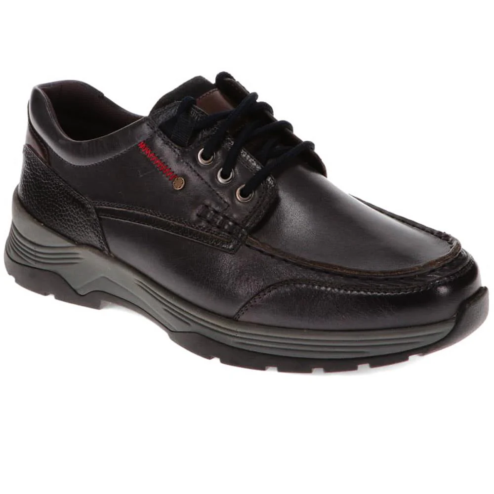 Casual Leather Lace-Up Shoes - ALEKSO / 325 811 - Navy