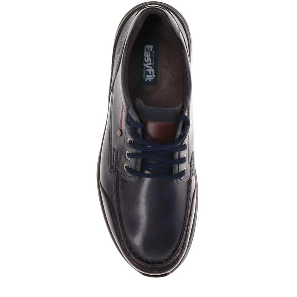 Casual Leather Lace-Up Shoes - ALEKSO / 325 811 - Navy - Image 5