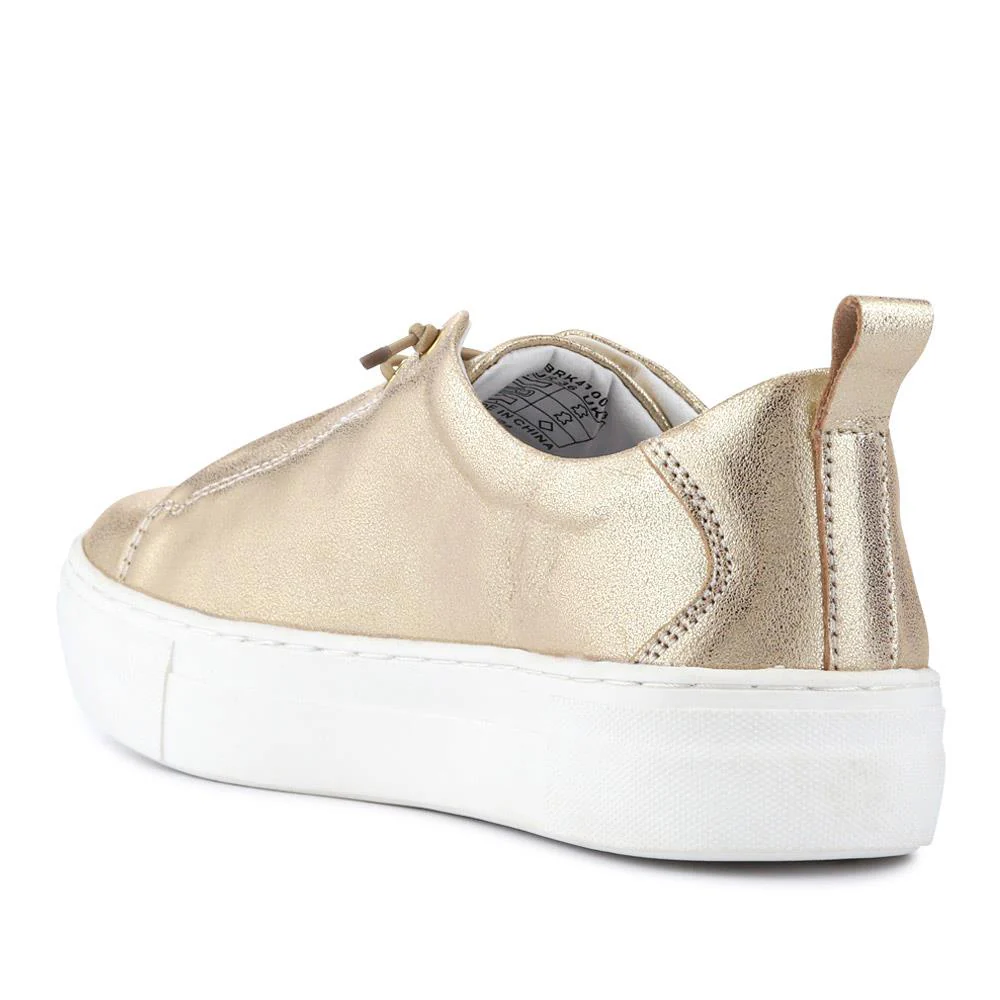 Casual Leather Lace-Up Shoes - BRK41001 / 326 650 - Gold - Image 3
