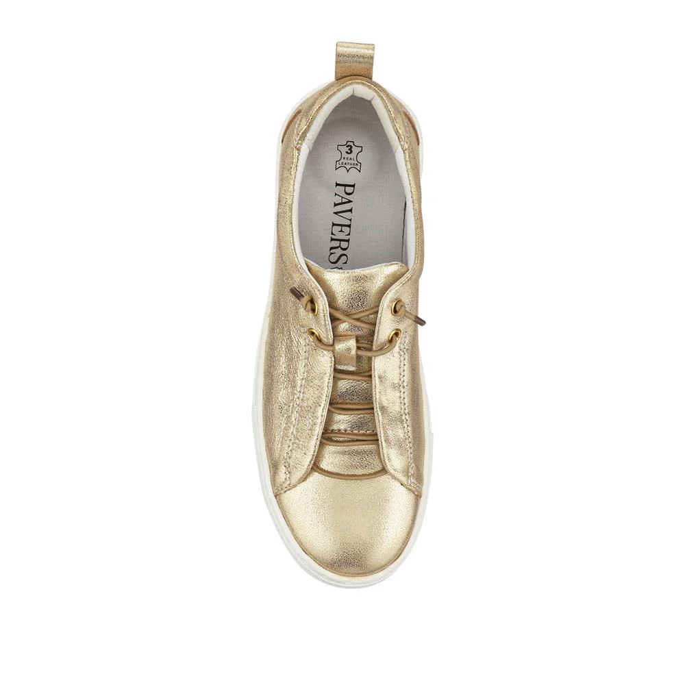 Casual Leather Lace-Up Shoes - BRK41001 / 326 650 - Gold - Image 4