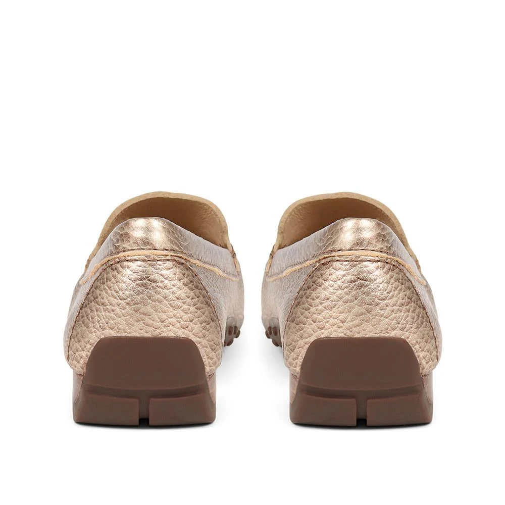 Casual Leather Moccasins - VAN37517 / 323 823 - Gold - Image 3