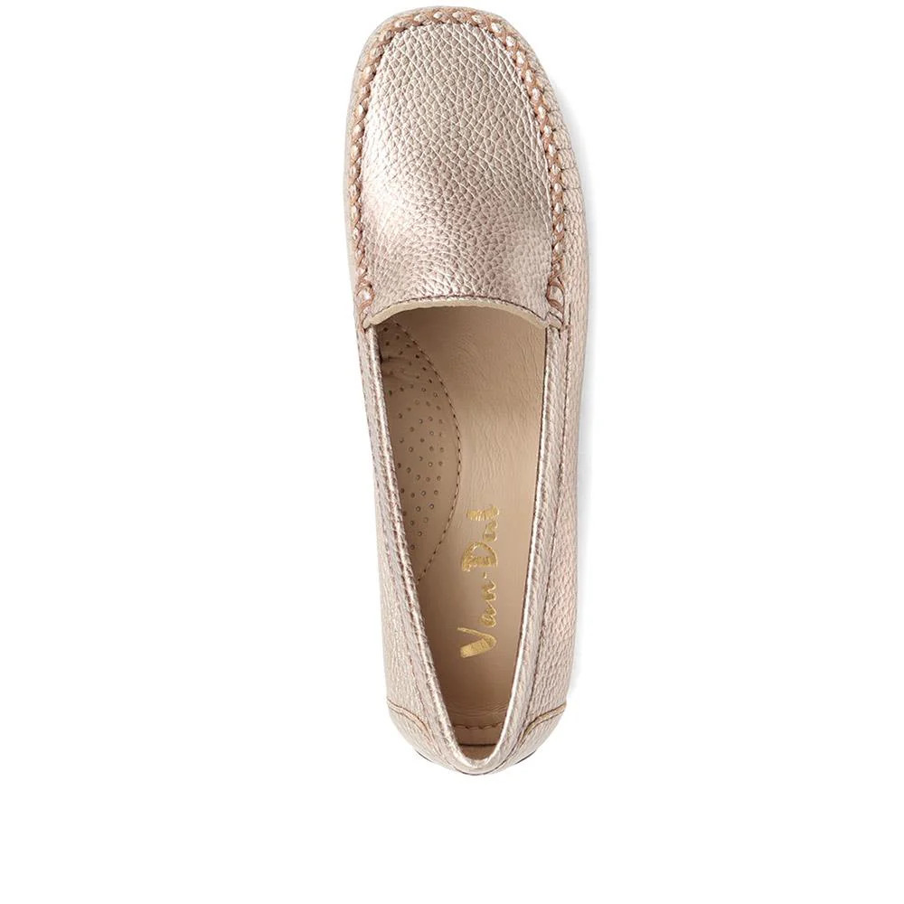 Casual Leather Moccasins - VAN37517 / 323 823 - Gold - Image 4