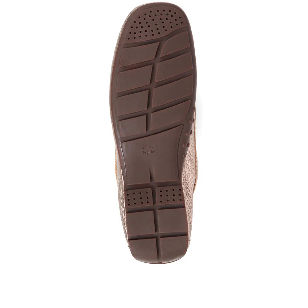Casual Leather Moccasins - VAN37517 / 323 823 - Gold - Image 5