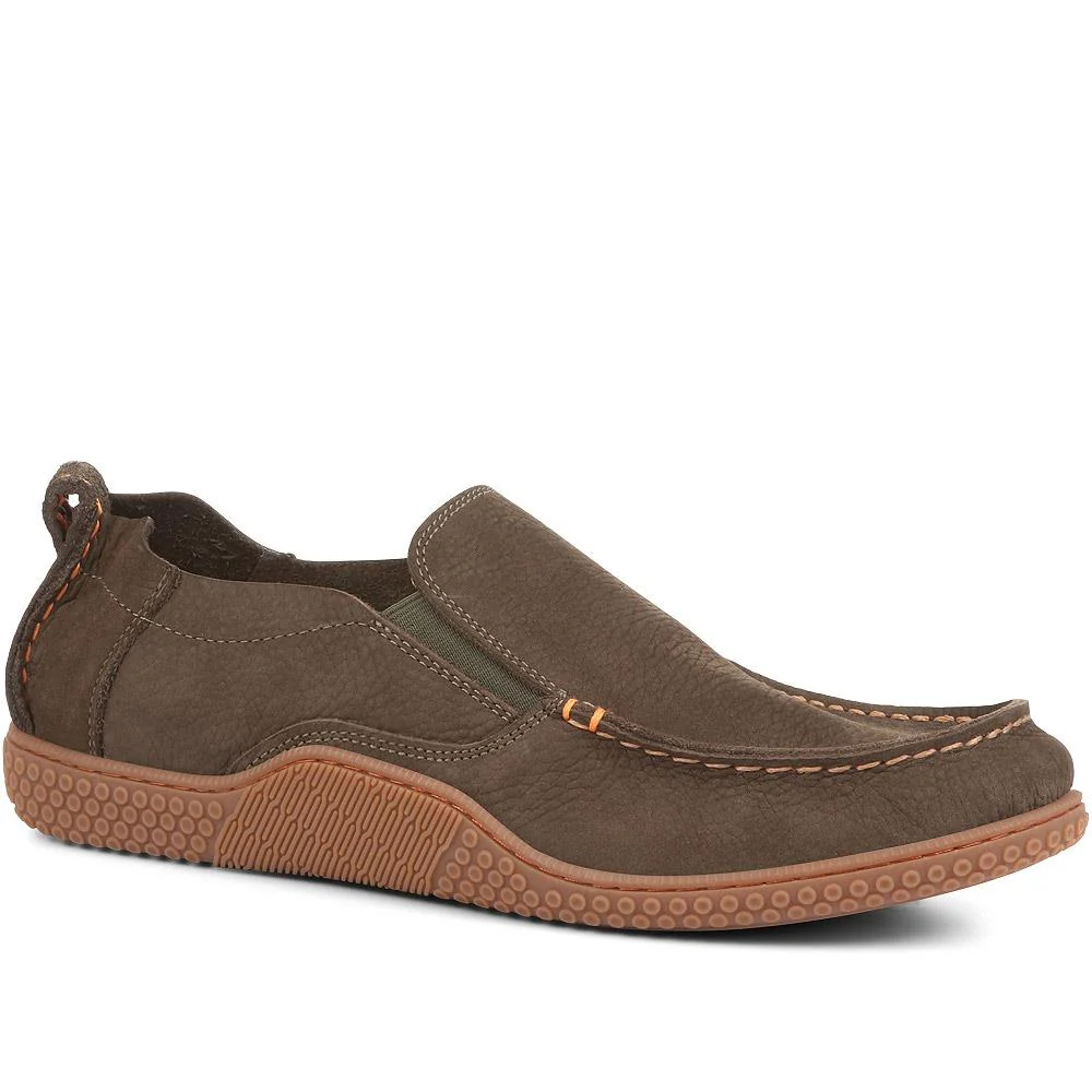 Casual Leather Slip-On Shoes - META35012 / 322 981 - Green