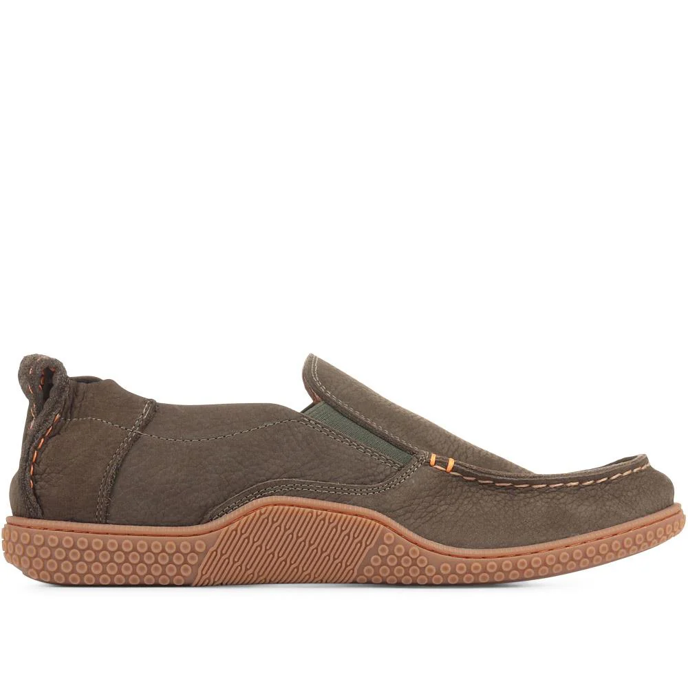 Casual Leather Slip-On Shoes - META35012 / 322 981 - Green - Image 2