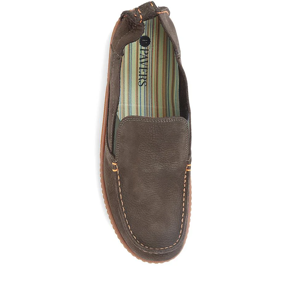 Casual Leather Slip-On Shoes - META35012 / 322 981 - Green - Image 4