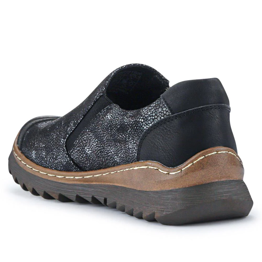 Casual Slip-On Shoes - PINYI41000 / 327 080 - Black Floral - Image 3
