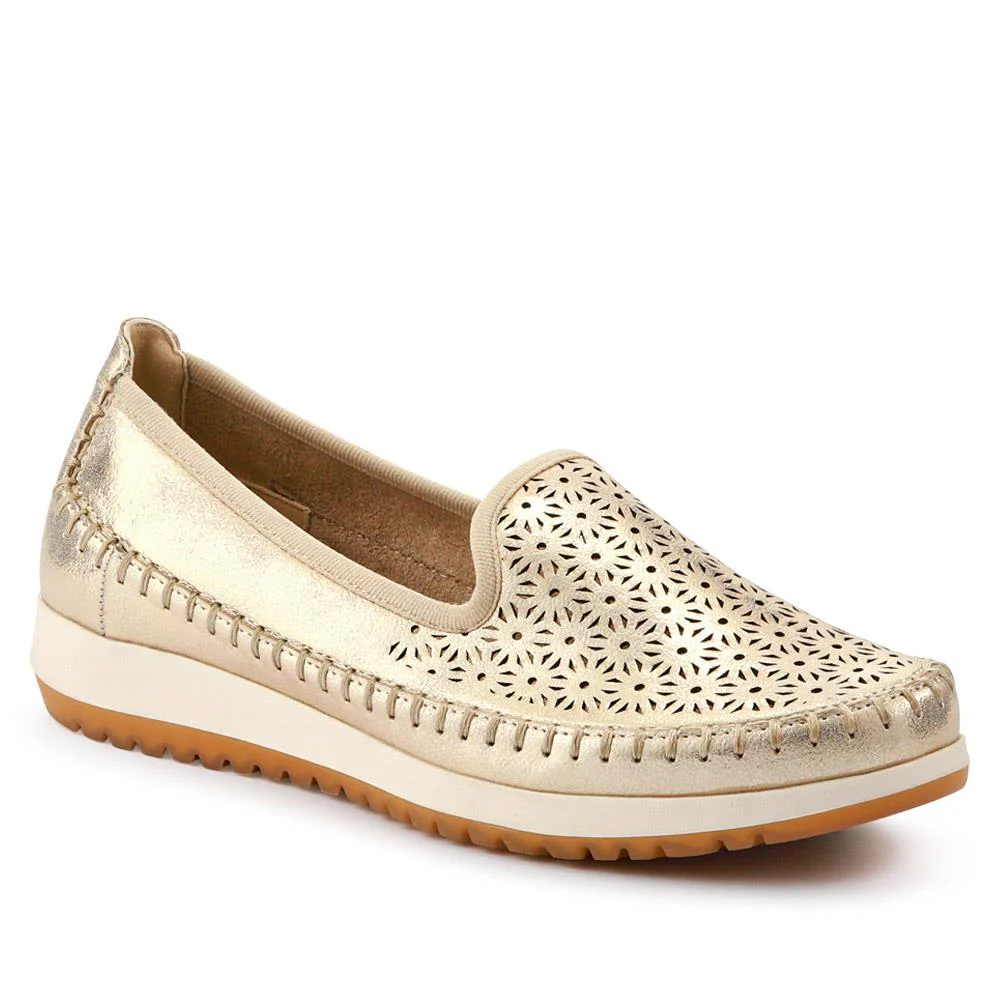 Casual Slip-On Shoes - WBINS41032 / 327 019 - Gold