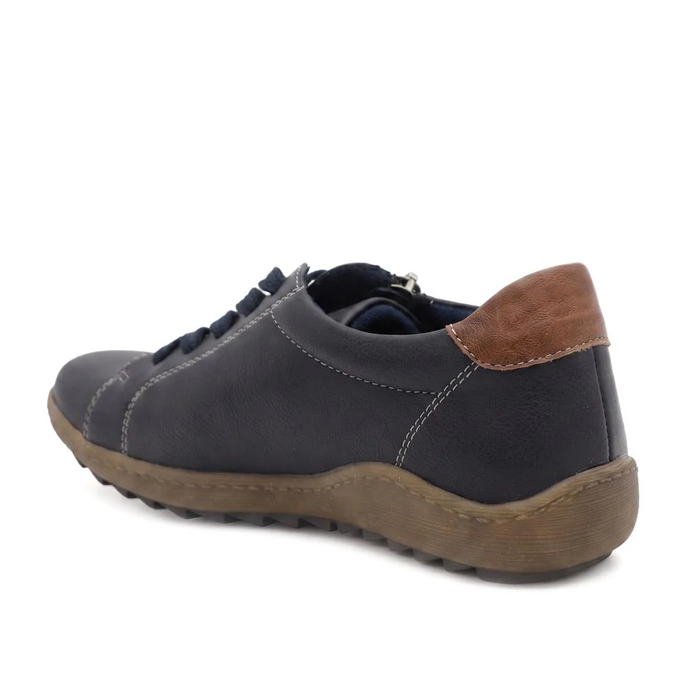 Casual Zip & Lace Fasten Shoes - WBINS44017 / 329 625 - Navy - Image 4