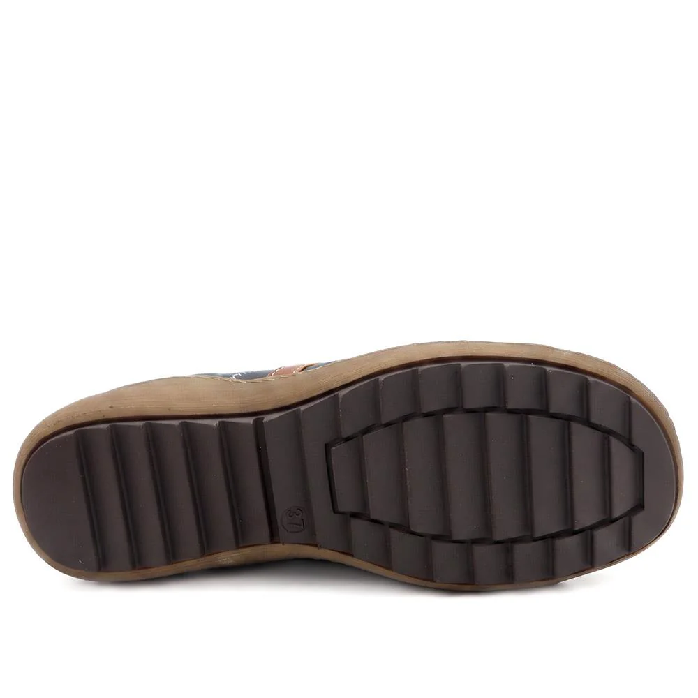 Casual Zip & Lace Fasten Shoes - WBINS44017 / 329 625 - Navy - Image 6