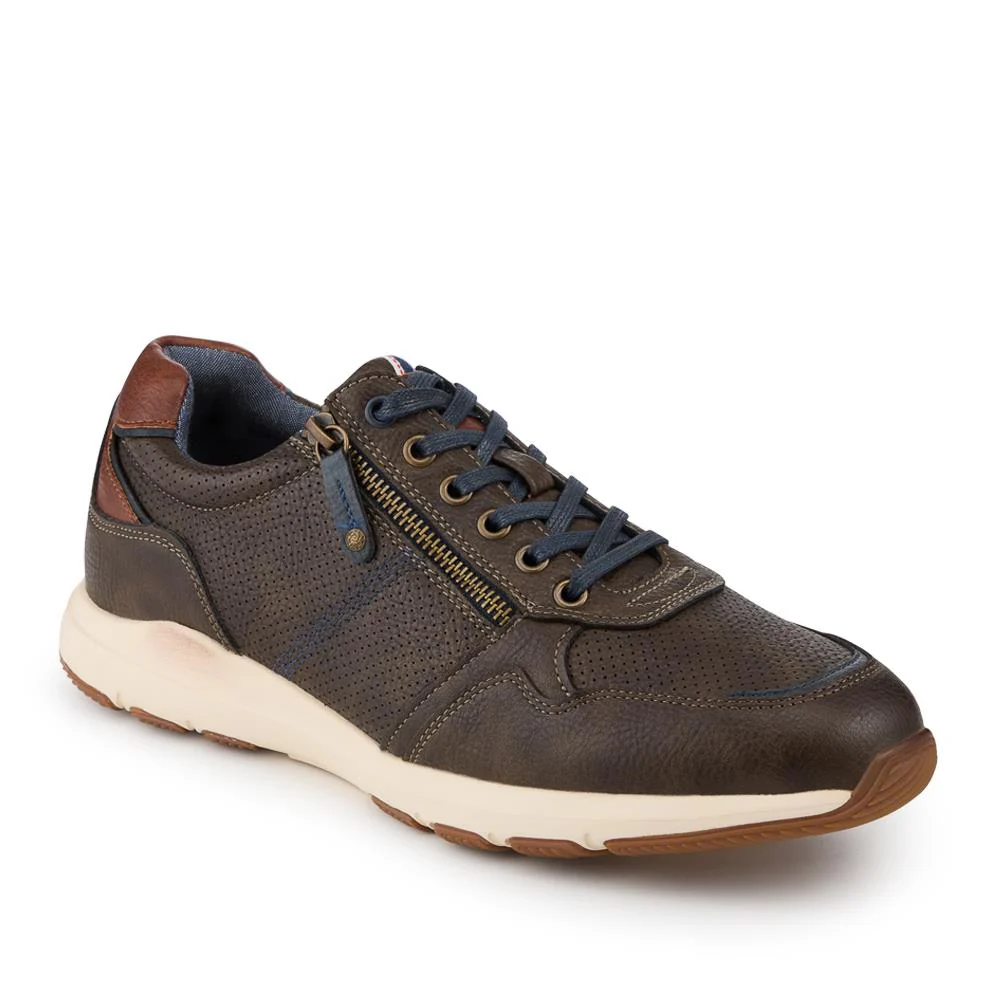 Casual Zip & Lace Faux Leather Trainers - WOIL42038 / 327 995