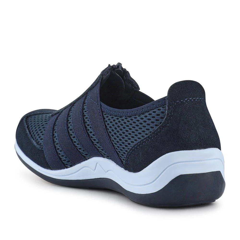 Casual Zip Up Trainers - BRK26003 / 310 512 - Navy - Image 3