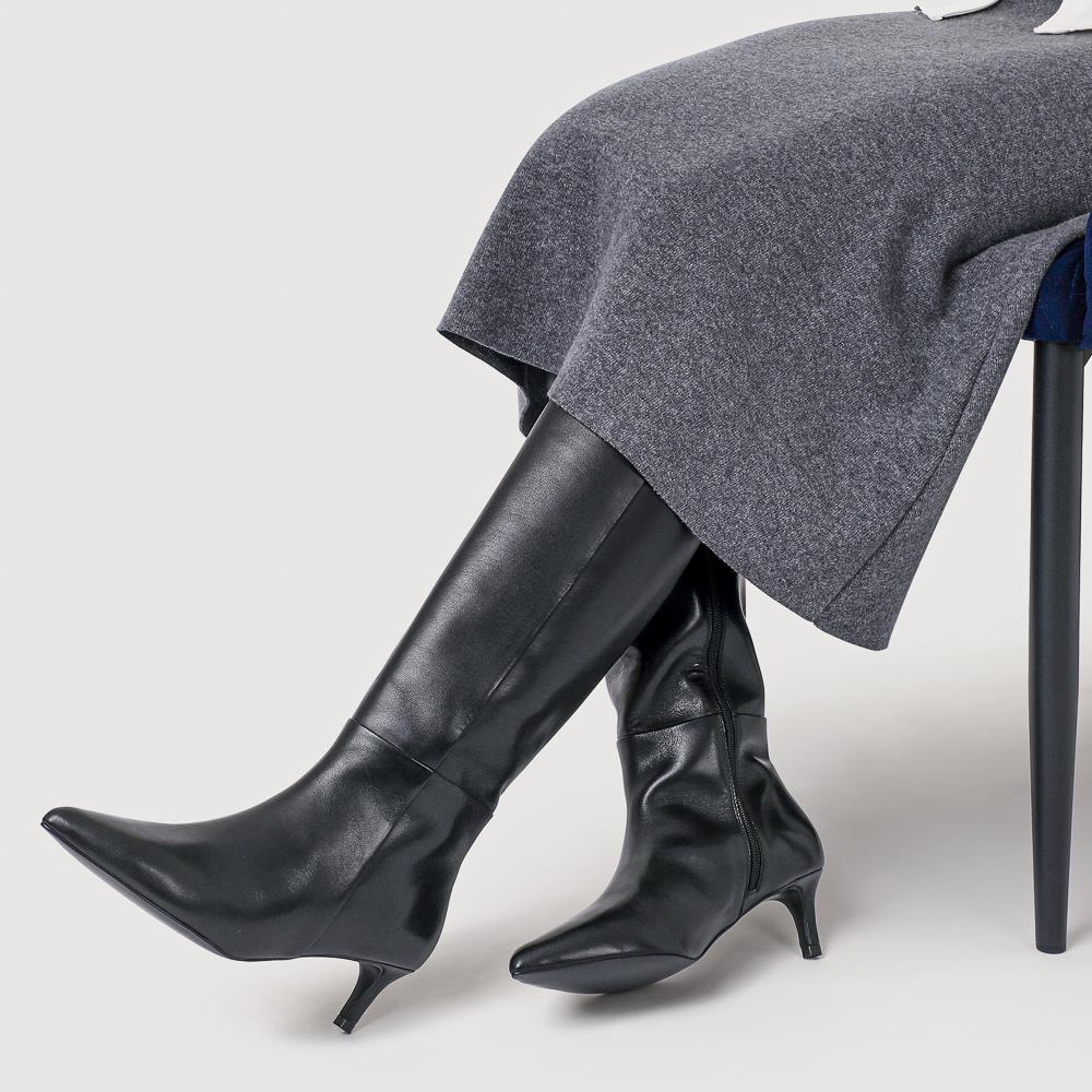 Catia Leather Long Boots - CATIA / 325 952 - Black - Image 5