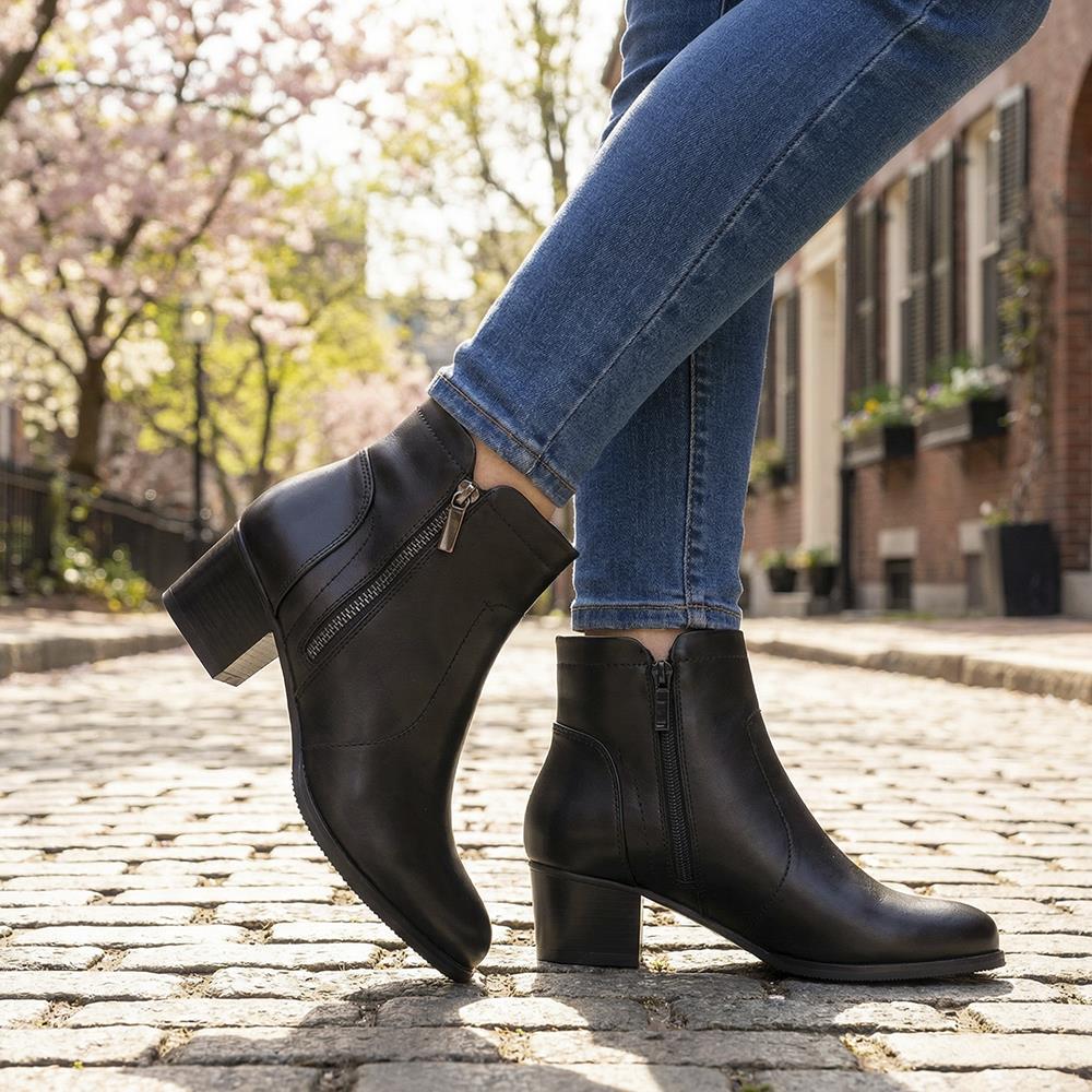 Classic Heeled Ankle Boots with Zip Fastening - SANYI42021 / 329 267 - Black - Image 2