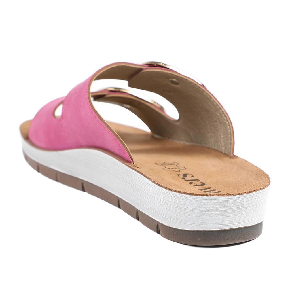 Cushioned Buckled Slip On Sandals - INB43005 / 329 126 - Fuschia - Image 4