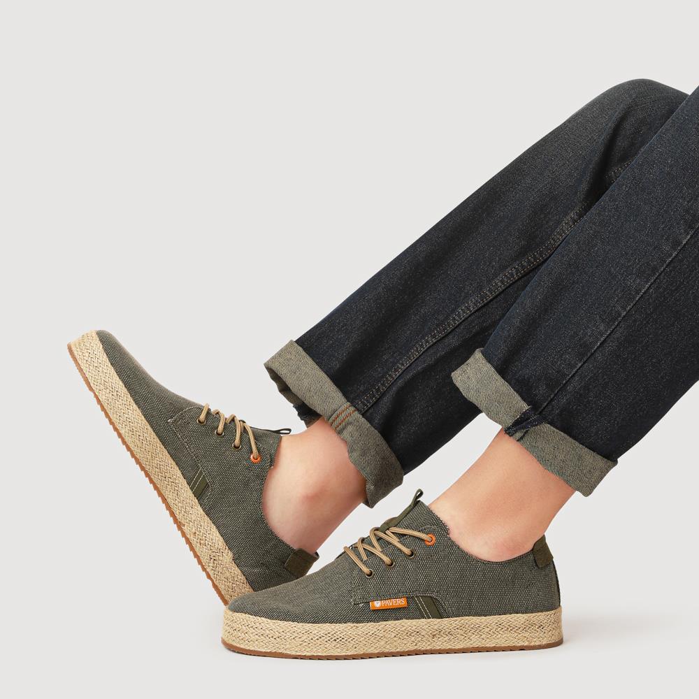Cushioned Lace-Up Shoes - XIAM41016 / 327 171 - Khaki - Image 7