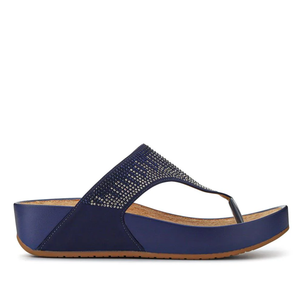 Cushioned Toe Post Sandals - BAIZH41043 / 327 114 - Blue - Image 2