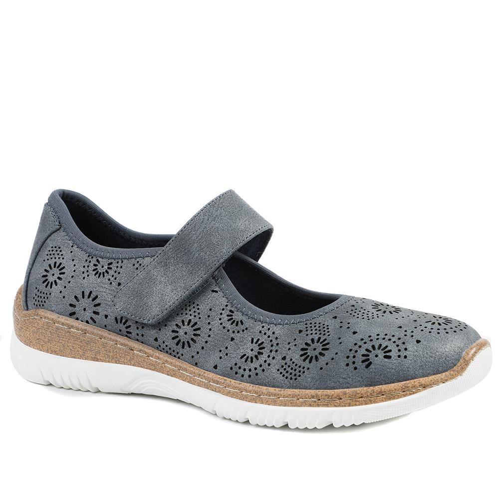 Cushioned Touch Fasten Mary Janes - WBINS43051 / 328 961 - Navy