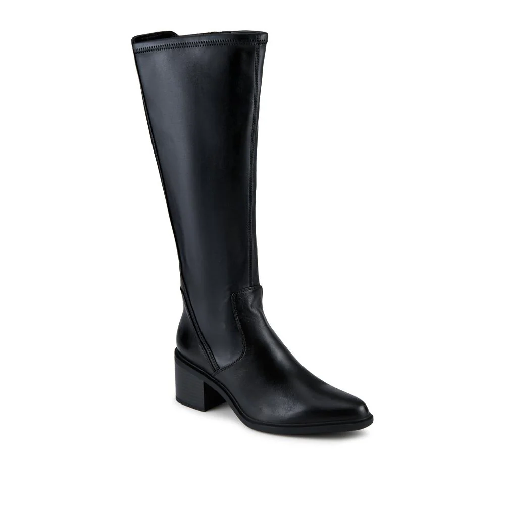 Daena Leather Knee High Boots - DAENA / 328 022 - Black