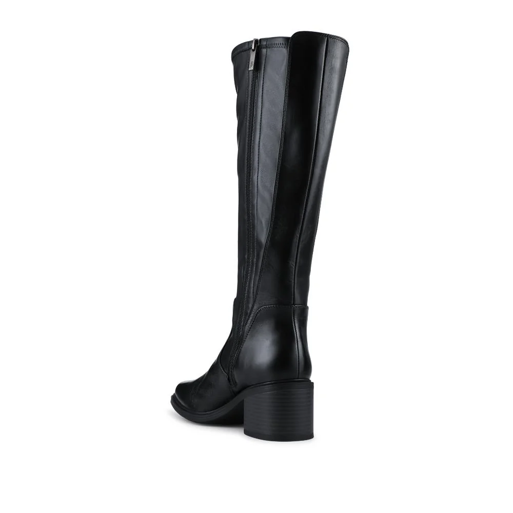 Daena Leather Knee High Boots - DAENA / 328 022 - Black - Image 3