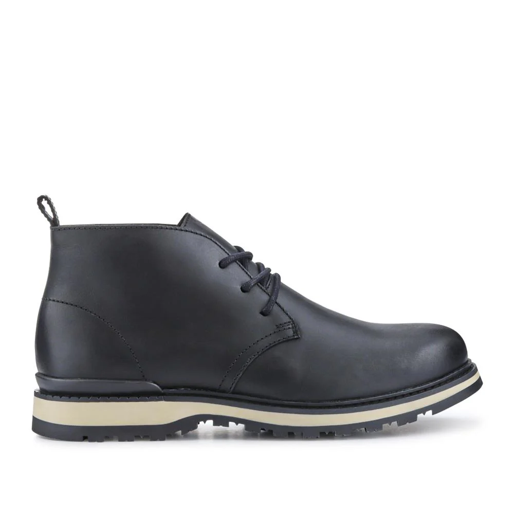 Darrel Grippy Leather Ankle Boots - DARRELL / 328 078 - Black - Image 2