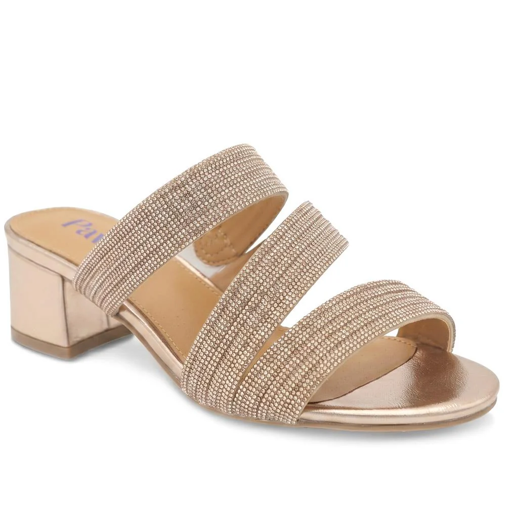 Diamante Block Heel Strappy Sandals - SANYI43000 / 329 142
