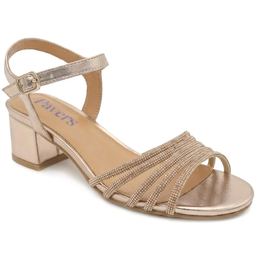 Diamante Smart Strappy Sandals - SANYI43002 / 329 146 - Rose Gold