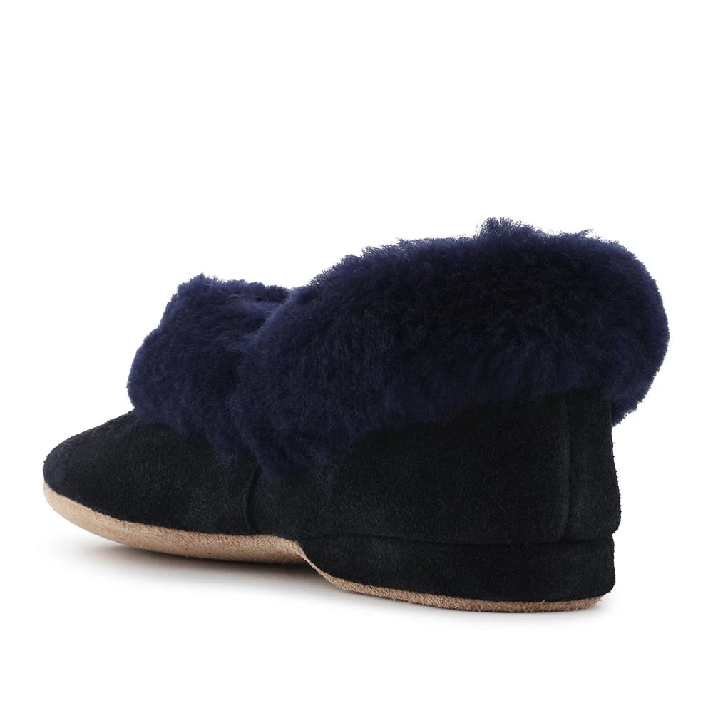 Drapers Jane Sheepskin Slippers - DRAPR42511 / 328 467 - Navy Suede - Image 3