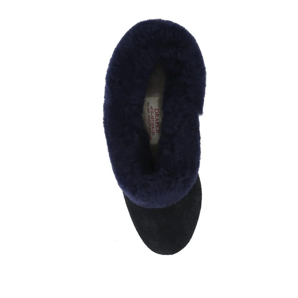 Drapers Jane Sheepskin Slippers - DRAPR42511 / 328 467 - Navy Suede - Image 4