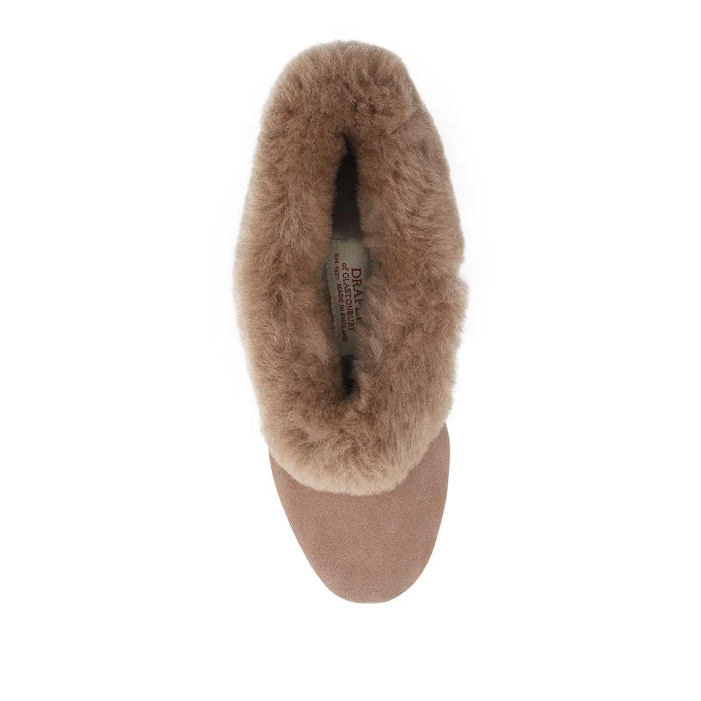 Drapers Jane Sheepskin Slippers - DRAPR42511 / 328 467 - Taupe Suede - Image 4