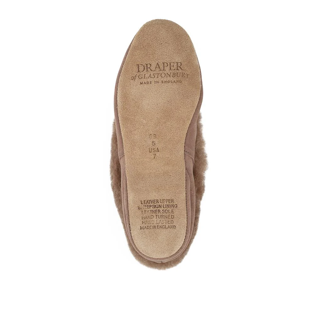 Drapers Jane Sheepskin Slippers - DRAPR42511 / 328 467 - Taupe Suede - Image 5
