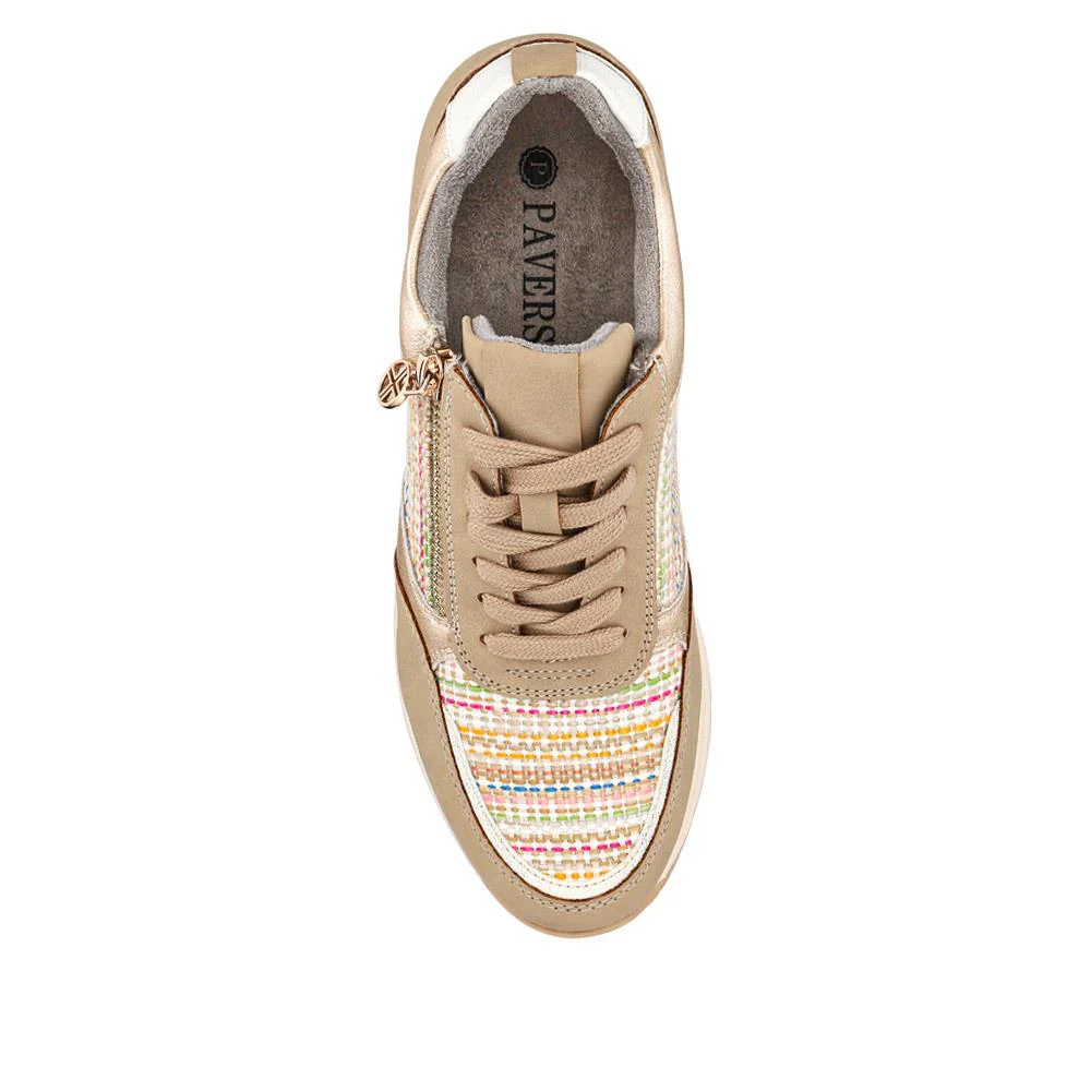 Dual-Fastening Casual Trainers - WBINS41008 / 326 861 - Beige - Image 4