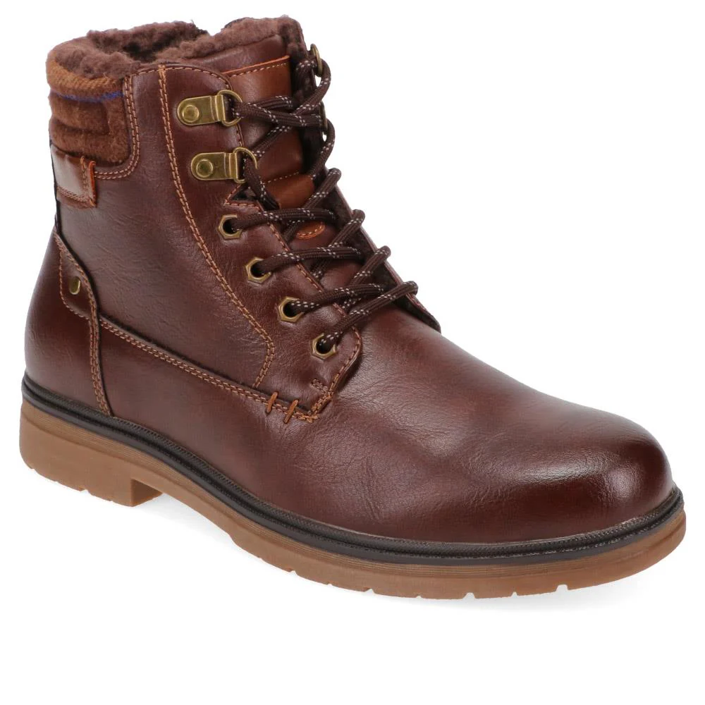 Fur Cuffed Wide Fit Boots - XINGH40009 / 325 765 - Dark Brown
