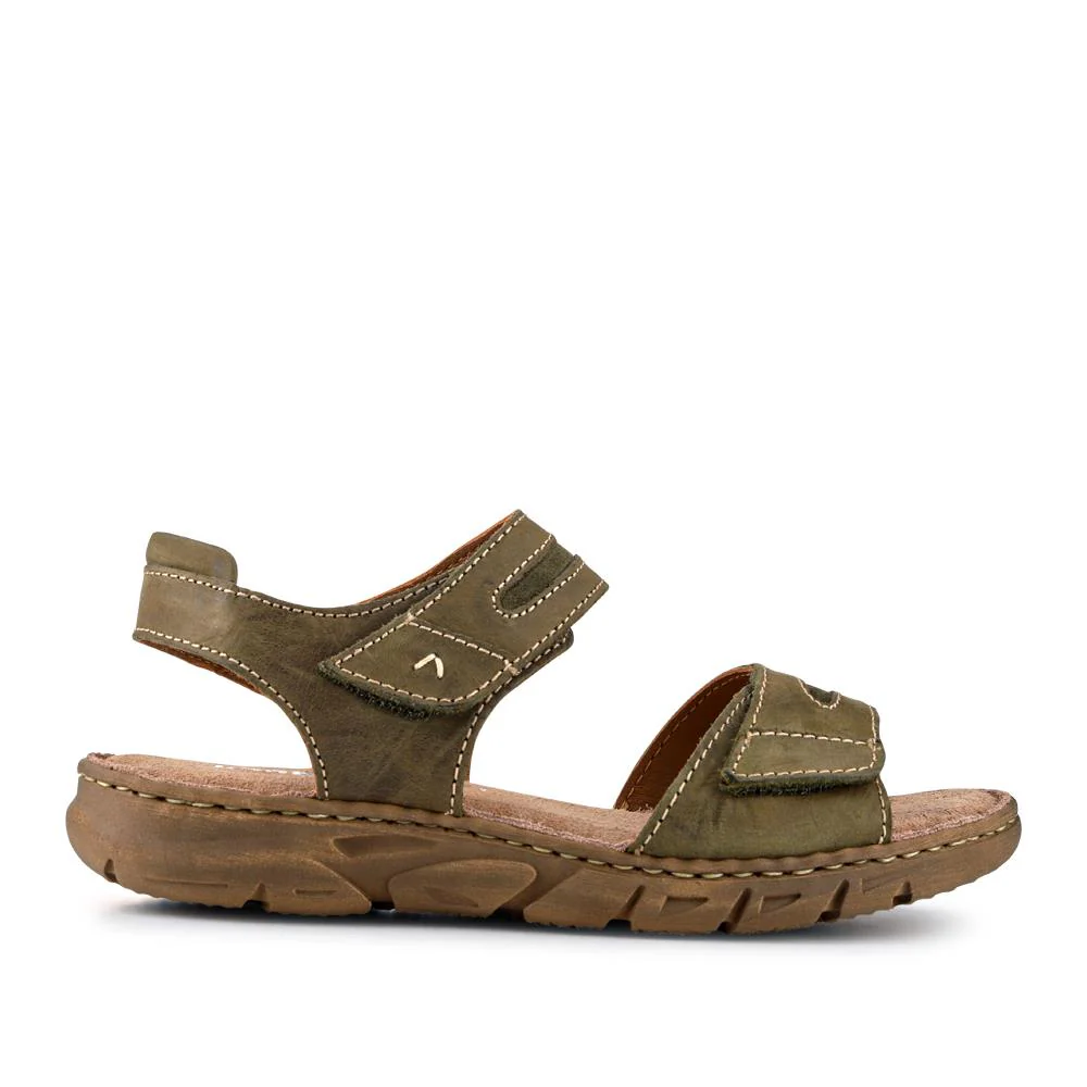 Dual Touch-Fastening Leather Sandals - JOSEF41519 / 327 246 - Green - Image 2
