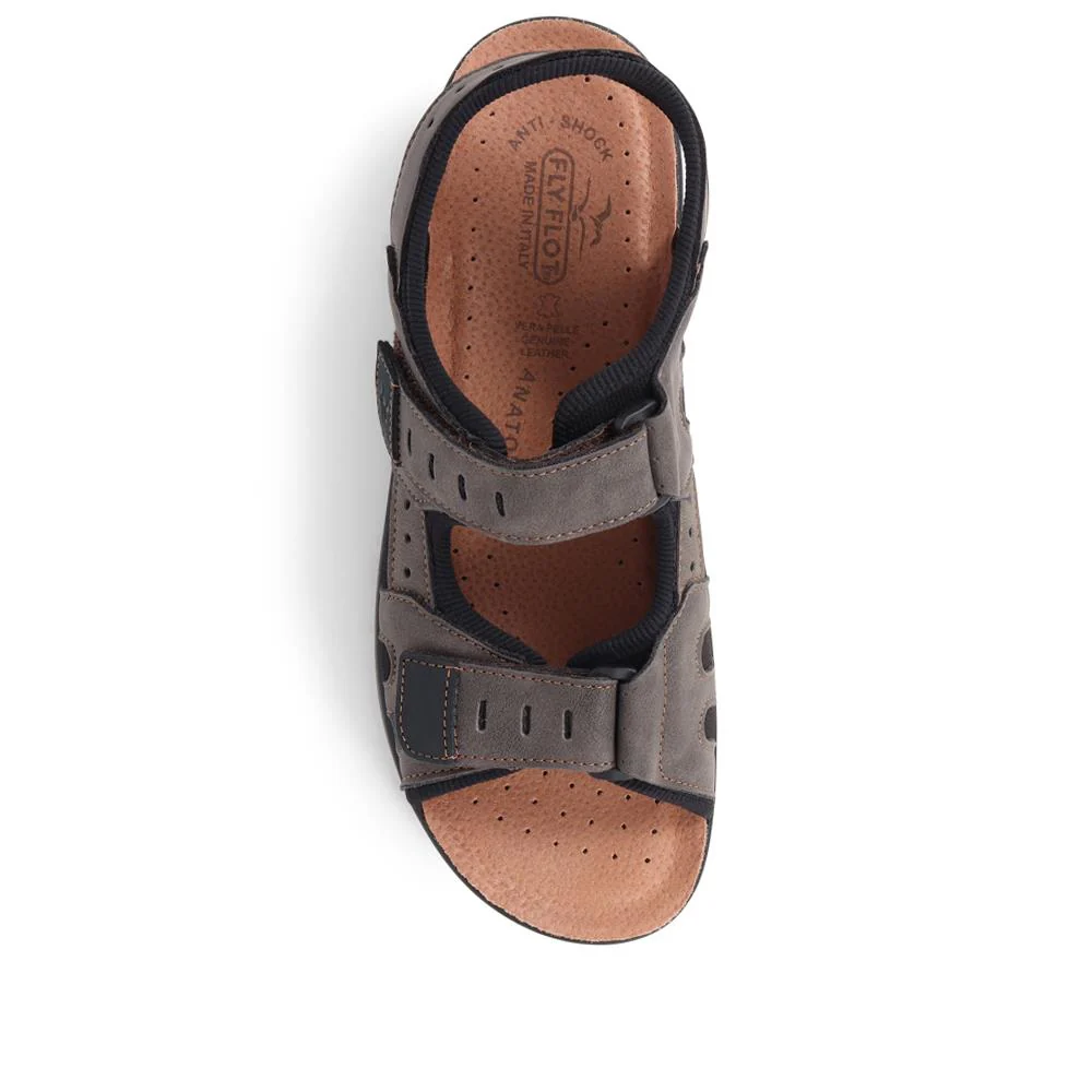 Fly Flot Dual Touch Fastening Sandals - FLY39099 / 324 767 - Dark Brown - Image 6
