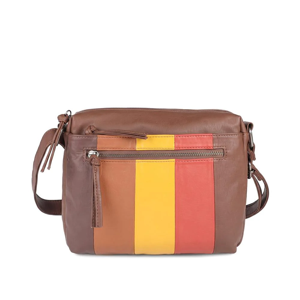 Durable Zipped Crossbody Bag - JEWN42001 / 328 418 - Brown Multi